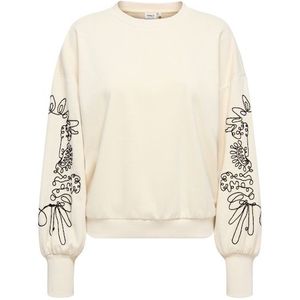 Only - Onlbrooke O-neck Detail Swt - Trui - Birch/black - Dames