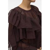 Vmsabrina - Blouse - O-hals - Lange Mouwen - Ruches - Regular Fit