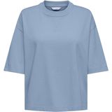 Only - Casual T-shirt - Chambray - Katoen - Oversized Pasvorm