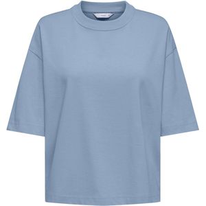 Only - Casual T-shirt - Chambray - Katoen - Oversized Pasvorm