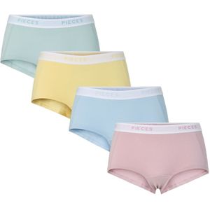 PIECES - PCLOGO - Short - Geel Lichtblauw Roze - Set van 4
