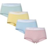 PIECES - PCLOGO - Short - Geel Lichtblauw Roze - Set van 4