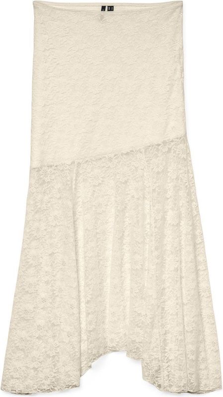 Vero Moda - Lange Rok - Antique White - Nylon/Elastaan - High Waist