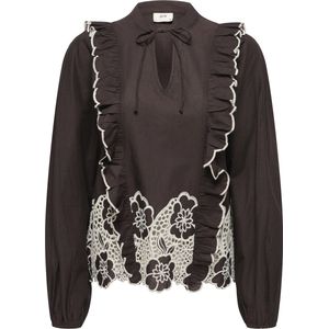 Jacqueline de Yong - Jdyholly - Blouse - Bruin - Lange Mouwen