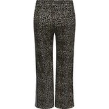 ONLY CARMAKOMA regular waist casual broek met panterprint bruin