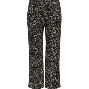 ONLY CARMAKOMA regular waist casual broek met panterprint bruin