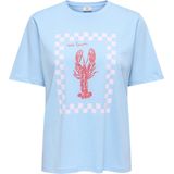 Jacqueline de Yong - Jdytinne Summer Print - T-shirt - Blue Bell