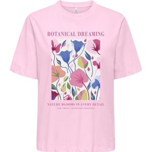 Only T-shirt Onltrudy Boxy Tee Cs Jrs 15338541 Cherry Blossom/botanical Dames Maat - XS