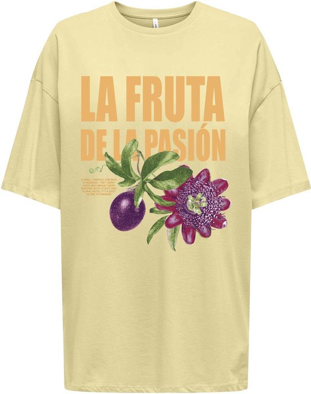 Only - Onlrosie Oversize Tee Cs - T-shirt - Pastel Geel - Dames