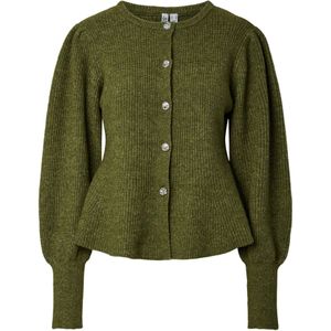 IWOLLENCE Lange gebreide damesvesten voor dames, lange mouwen, zachte fleece wintertruien met zakken, 03 Khaki, XL