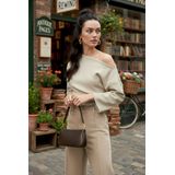 HYPEDROP one shoulder top lichtgrijs