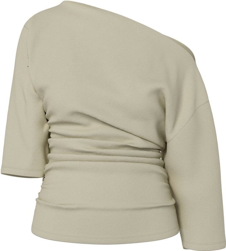 HYPEDROP one shoulder top lichtgrijs