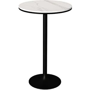 Ronde marmeren bartafel, hoge marmeren tafel, ronde cocktailtafel, stabiele metalen voet, geschikt voor keuken, café, hoogte 75 cm, 95 cm, 105 cm