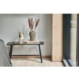 Villa Collection Bast houten bankje zwart - 90 x 45 cm