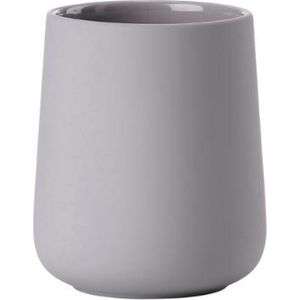Zone Denmark Nova One Tandenborstelbeker van keramiek met Soft Touch-coating, taupe, diameter 8 cm, hoogte 10 cm