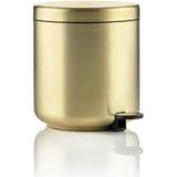 Zone Denmark Ume Pedaalemmer - Prullenbak Badkamer Softclose - Afvalemmer Klein - Toilet & Badkamer Accessoires - Roestvrij staal - 4 liter - 22 x 19,5 cm - Goud