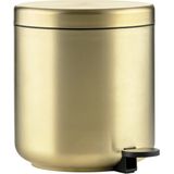 Zone Denmark Ume Pedaalemmer - Prullenbak Badkamer Softclose - Afvalemmer Klein - Toilet & Badkamer Accessoires - Roestvrij staal - 4 liter - 22 x 19,5 cm - Goud