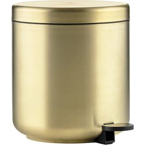 Zone Denmark Ume Pedaalemmer - Prullenbak Badkamer Softclose - Afvalemmer Klein - Toilet & Badkamer Accessoires - Roestvrij staal - 4 liter - 22 x 19,5 cm - Goud