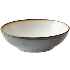 Bitz® 821423 - Aardewerk Slakom Grijs/Creme - Diam. 24 cm - 6 cm Hoog