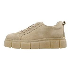 Ca'Shott A/S CASFLORA Lace Shoe Suede Sneakers voor dames, beige, 40 EU, beige, 40 EU