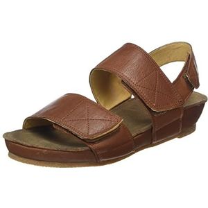 CA'SHOTT A/S Casava Velcro Leather Flat Sandalen voor dames, cognac, 38 EU