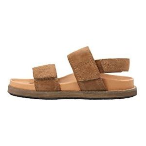 CA'SHOTT A/S CASKIMMI Velcro Suede Flat Sandalen voor dames, toffee, 39 EU, toffee, 39 EU