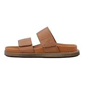 CA'SHOTT A/S CASKIMMI Velcro Leather Slide Sandalen voor dames, cognac, 38 EU, cognac, 38 EU