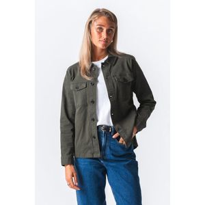 Twill Overshirt - Donker Olijfgroen - Dames