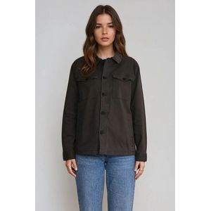 Twill Overshirt - Donker Olijfgroen - Dames