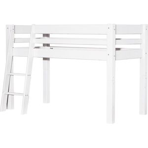 MOJO Hoogslaper schuine ladder White Wash 70 x 160 cm - inclusief montage