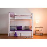 MOJO Stapelbed rechte ladder White Wash 70 x 160 cm - inclusief montage