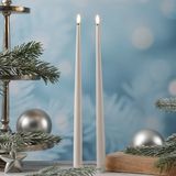 Deluxe Homeart - Led Dinerkaars Crème 2.2 x 38 cm (2 Shiny Dinner Candles)