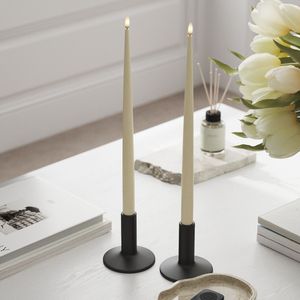Deluxe Homeart - Led Dinerkaars Crème 2.2 x 38 cm (2 Shiny Dinner Candles)