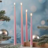Deluxe Homeart - Led Dinerkaars licht roze 2.2 x 38 cm (2 stuks)