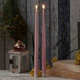 Deluxe Homeart - Led Dinerkaars licht roze 2.2 x 38 cm (2 stuks)