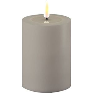 Kaarsen - Led - Wax - Decoratie - Stompkaars - Grijs - OUTDOOR - D7.5 x 10 - Deluxe Homeart