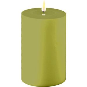 Led kaars voor buiten 10 x 15 cm | Olive Green | 3D vlam | Deluxe HomeArt