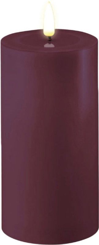 DELUXE HOMEART LED CANDLE REAL FLAME VIOLET Ø7.5CM x 15CM