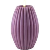 Deluxe Homeart - Led Kaars - Paars Gestreept - 10 x 15 cm