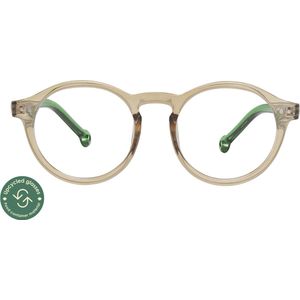 ™Monkeyglasses Bille 19 Smoke / Green transparent BLC + 0,5 - Leesbril - Blauw Licht Bril - 100% Upcycled - Danish Design