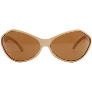 ™Monkeyglasses Bobo 10 White BROWN - Zonnebril - 100% UV bescherming - Danish Design - 100% Upcycled