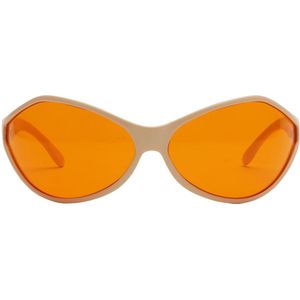 ™Monkeyglasses Bobo 10 White ORANGE - Zonnebril - 100% UV bescherming - Danish Design - 100% Upcycled