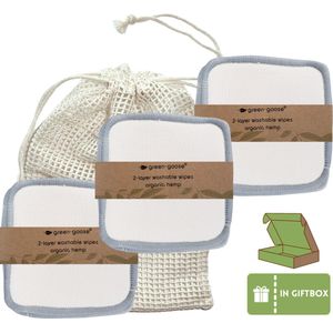 green-goose Herbruikbare Wattenschijfjes - 15 Stuks - Medium - In geschenkverpakking - 3-laags - bamboe biokatoen - gecertificeerd