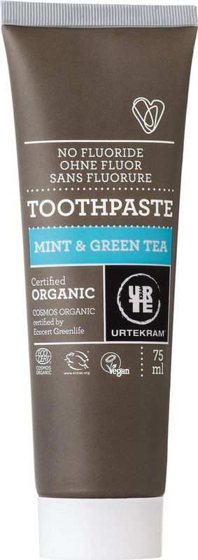 Urtekram No Fluoride Tandpasta - munt/groene thee - 75ml