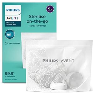 Philips Avent Stoomsterilisator Magnetron zakjes - Eenvoudig in gebruik - Steriliseren van flessen en spenen - 5 Zakjes (20 keer te gebruiken) - SCF297/05