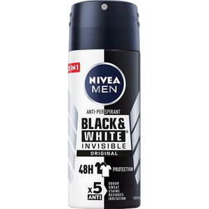 Mannen Black&White Invisible Original antitranspiratiespray 100ml