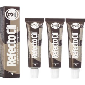 RefectoCil Wenkbrauw- en Wimperverf - Nr. 3 Bruin - 3 x 15 ml