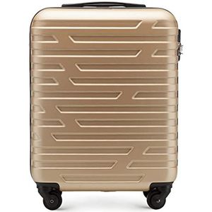 Stevige kleine koffer kofferwagen handbagage van WITTCHEN ABS 54 x 39 x 23 cm 2,8 kg 38 L grijze koffer voor handbagageplank Goud, 54 cm