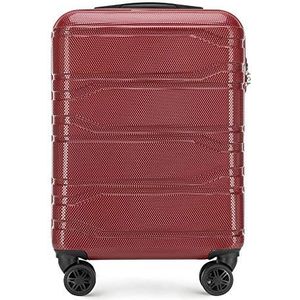 Stevige kleine koffer van Wittchen reiskoffer trolley handbagage polycarbonaat hardshell 8 wielen cijferslot Rood