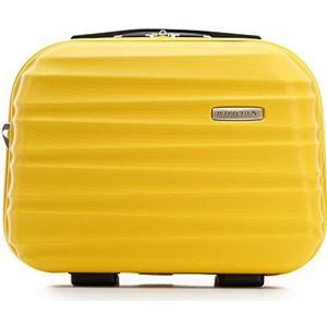 WITTCHEN Cosmetica koffer Reiskoffer Handbagage Cabinekoffer Harde schaal van ABS Cijferslot GROOVE Line Geel